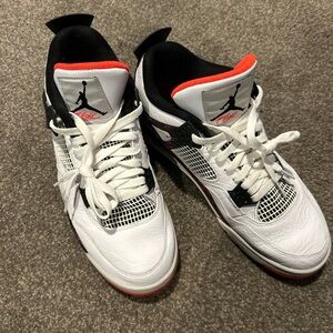 Jordan Men's White, Black, and Red Sneakers